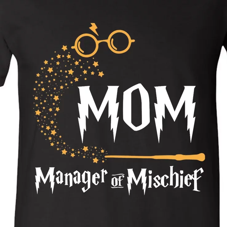 Magical Mom Manager Of Mischief Mother's Day V-Neck T-Shirt