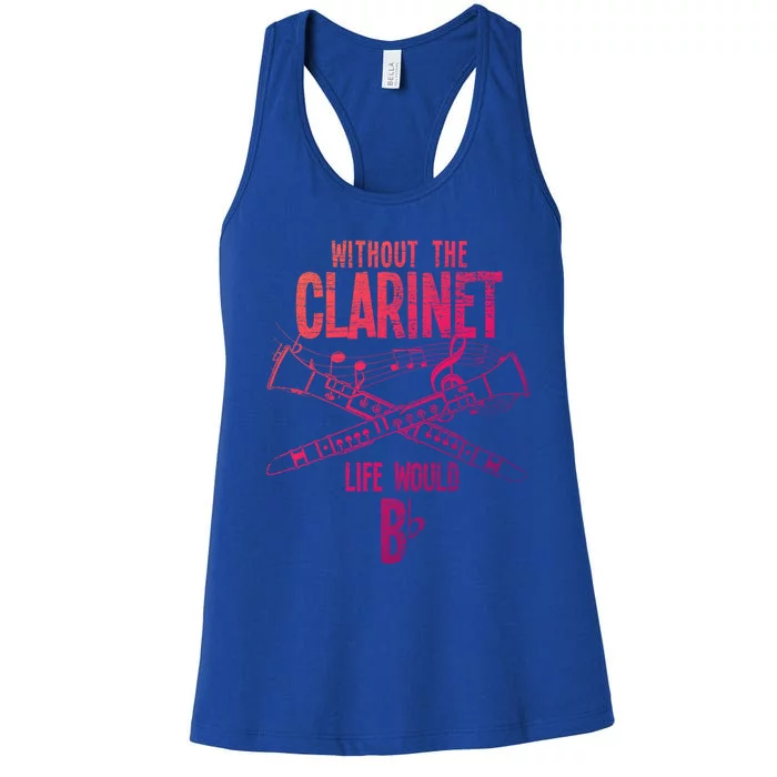 Music Musician Musical Instrut Gift Clarinet Cute Gift Women's Racerback Tank