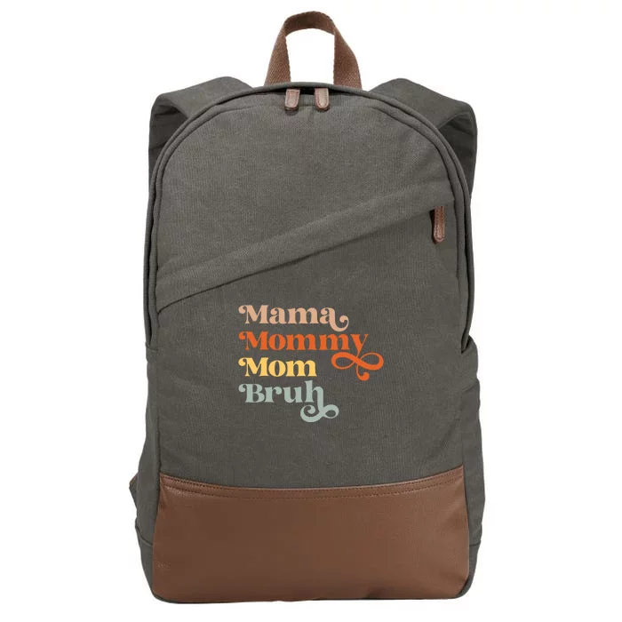 Mama Mommy Mom Bruh Retro Cotton Canvas Backpack