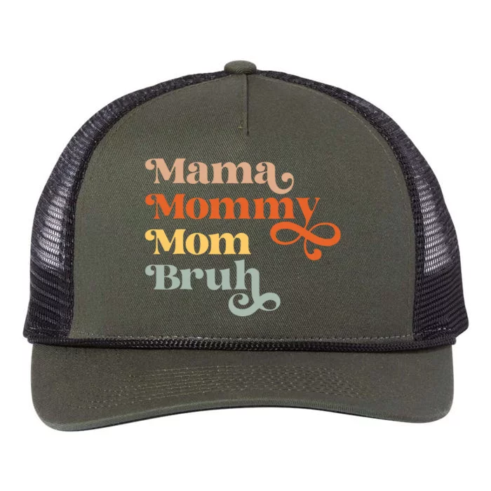 Mama Mommy Mom Bruh Retro Retro Rope Trucker Hat Cap