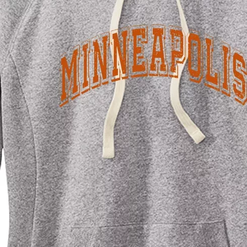 Minneapolis Minnesota Mn Varsity Style Throwback Souvenir Women's Fleece Hoodie