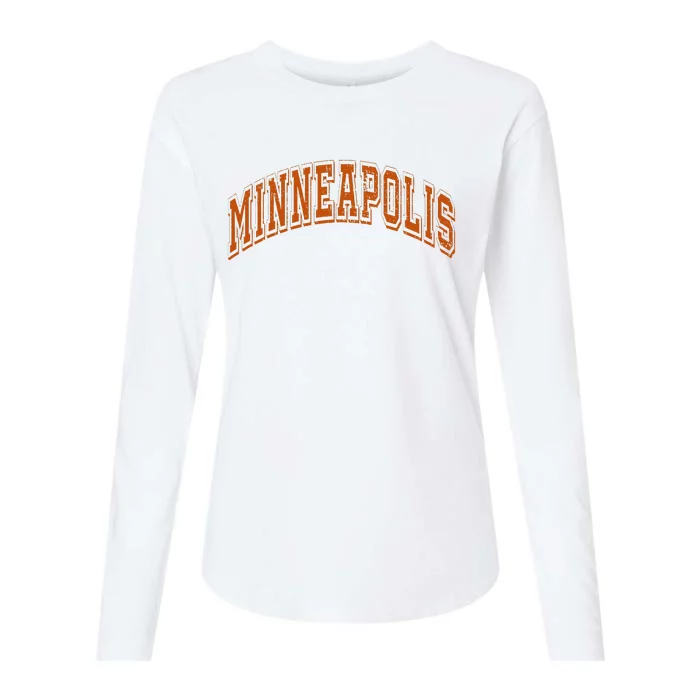 Minneapolis Minnesota Mn Varsity Style Throwback Souvenir Womens Cotton Relaxed Long Sleeve T-Shirt