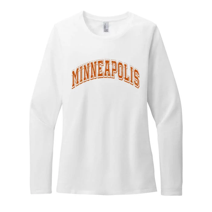 Minneapolis Minnesota Mn Varsity Style Throwback Souvenir Womens CVC Long Sleeve Shirt