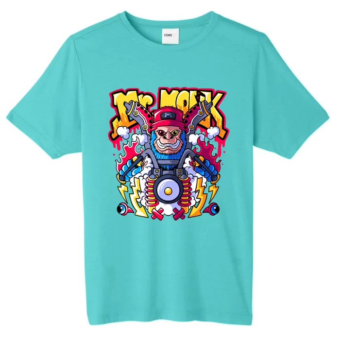 Mr. Monkey Monk Cool Character Riding Motorcycle ChromaSoft Performance T-Shirt