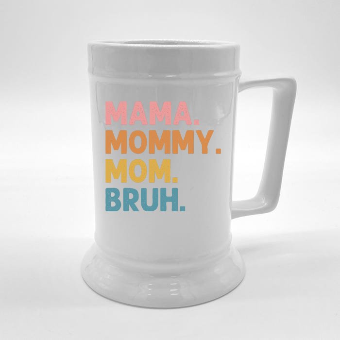 Mama Mommy Mom Bruh Funny Vintage Retro Front & Back Beer Stein