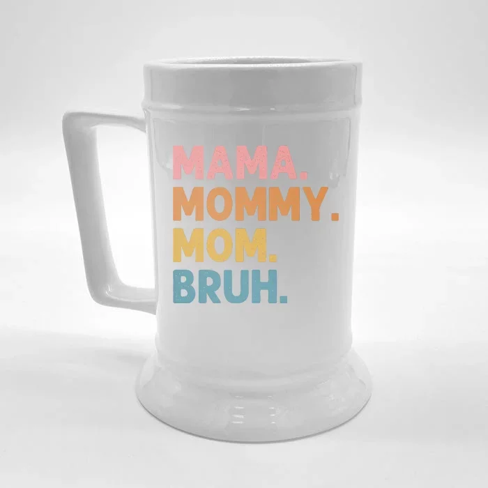 Mama Mommy Mom Bruh Funny Vintage Retro Front & Back Beer Stein