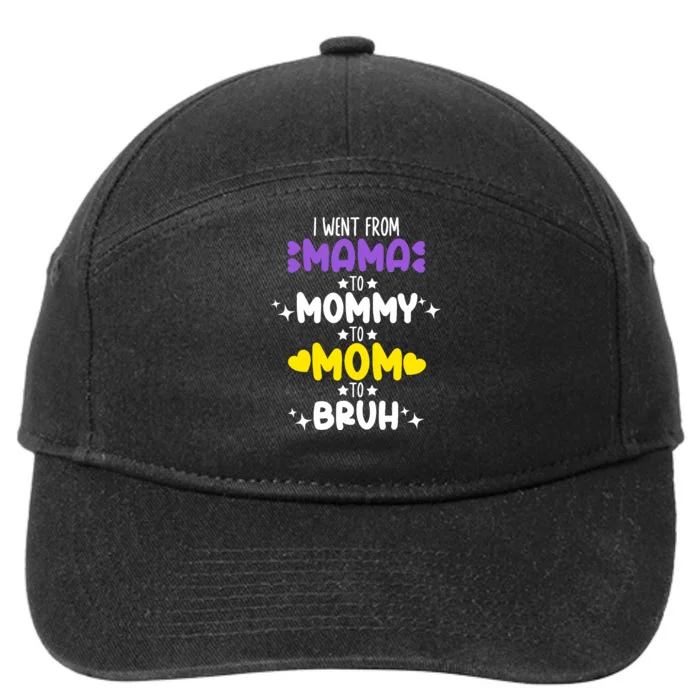 Mama Mommy Mom Bruh Funny Boy Girl Mom Life Mother's Day 7-Panel Snapback Hat