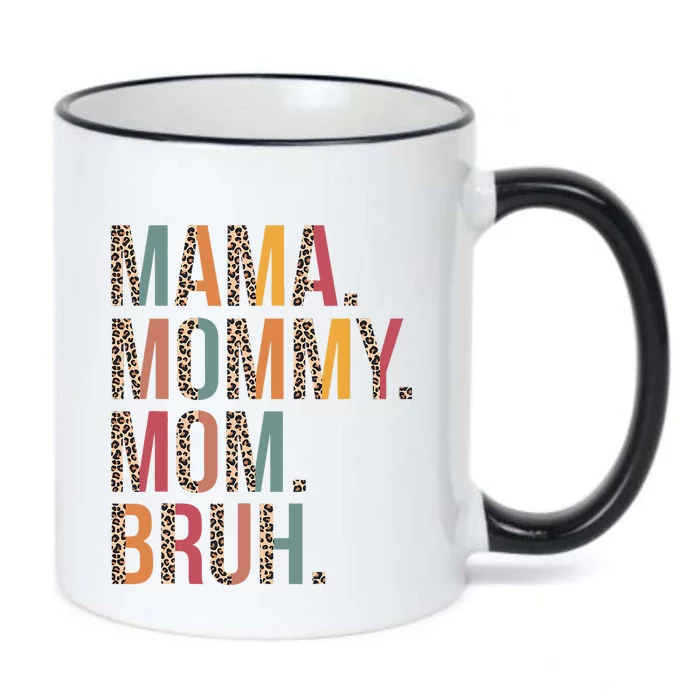 Mama Mommy Mom Bruh Mommy And Me Leopard Mother's Day Black Color Changing Mug