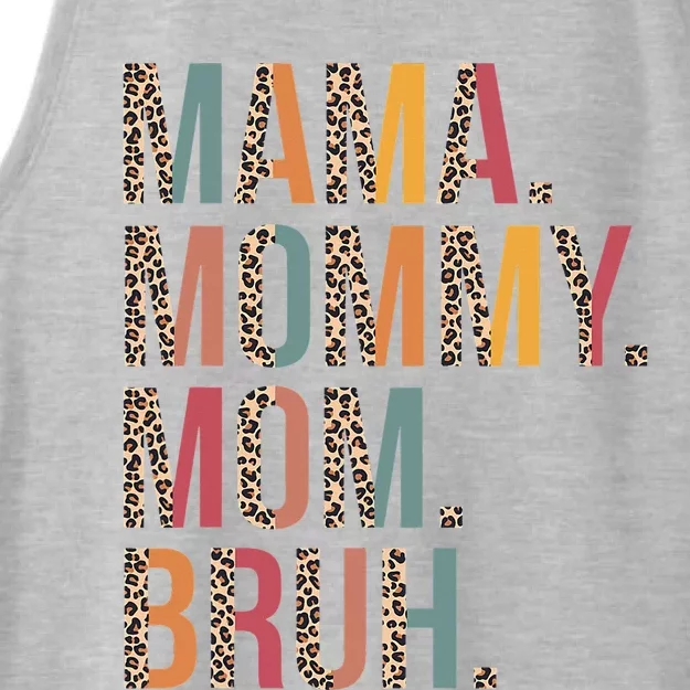 Mama Mommy Mom Bruh Mommy And Me Leopard Mother's Day Ladies Tri-Blend Wicking Tank