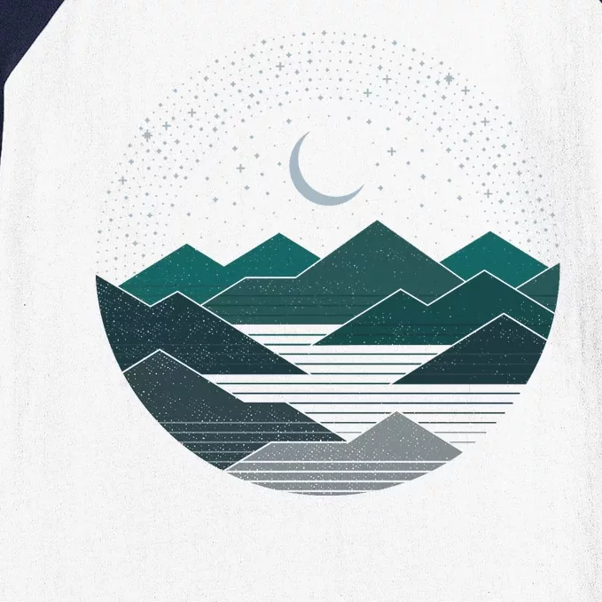 Mountain Moonlight Baseball Sleeve Shirt