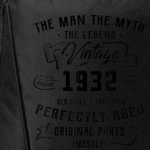 M.e.ns Man Myth Legend 1932 91st Birthday Gift For 91 Years Old City Backpack