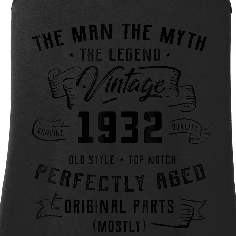 M.e.ns Man Myth Legend 1932 91st Birthday Gift For 91 Years Old Ladies Essential Tank