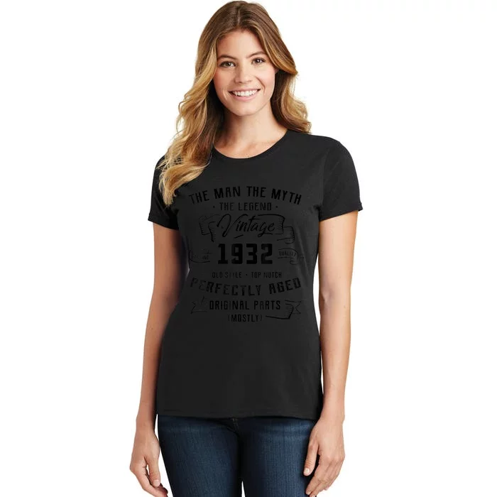 M.e.ns Man Myth Legend 1932 91st Birthday Gift For 91 Years Old Women's T-Shirt