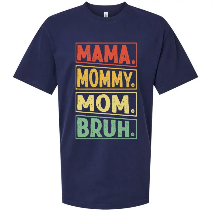 Mama Mommy Mom Bruh Mothers Day 2024 Vintage Funny Mother Sueded Cloud Jersey T-Shirt