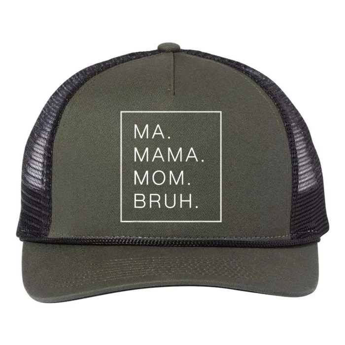 Mama Mommy Mom Bruh Retro Funny Mothers Day Wo Grandma Retro Rope Trucker Hat Cap