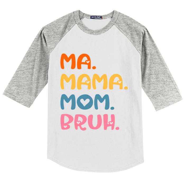 Ma Mama Mom Bruh Mother Mommy Mother's Day Humor And Funny Kids Colorblock Raglan Jersey