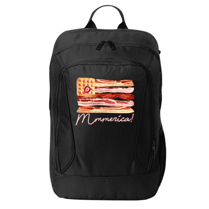 Mmmerica Bacon Waffle Merica Flag City Backpack