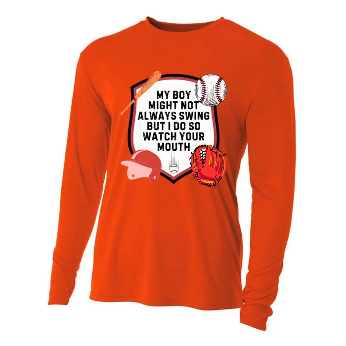 My Might Not Always Swing But I Do So Watch Your Mouth Meaningful Gift Cooling Performance Long Sleeve Crew