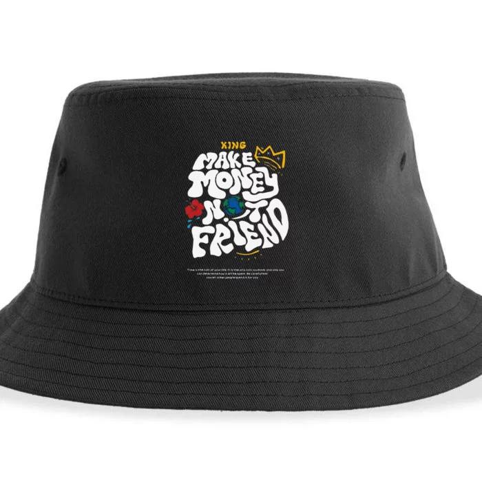 Make Money Not Friends Graffiti Hustle Entrepreneur Business Sustainable Bucket Hat