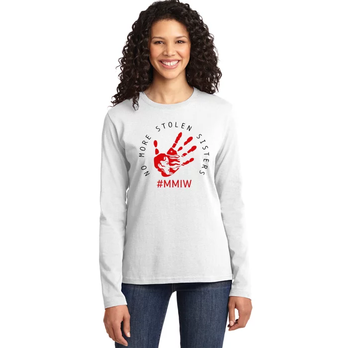 Mmiw Missing Native American Indigenous Women Sisters Red Ladies Long Sleeve Shirt