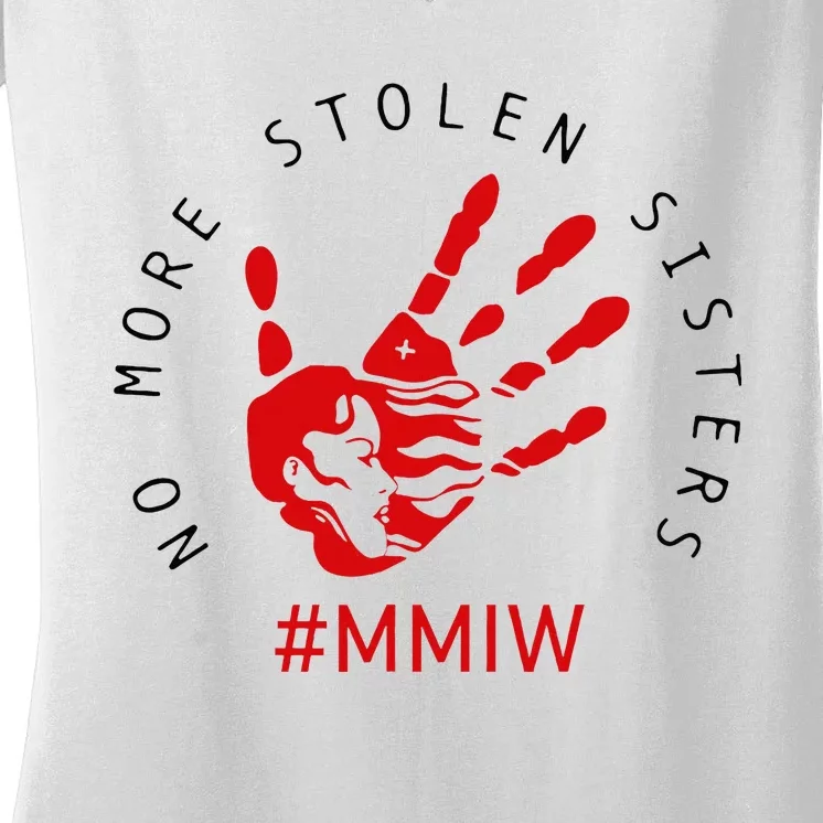 Mmiw Missing Native American Indigenous Women Sisters Red Women's V-Neck T-Shirt