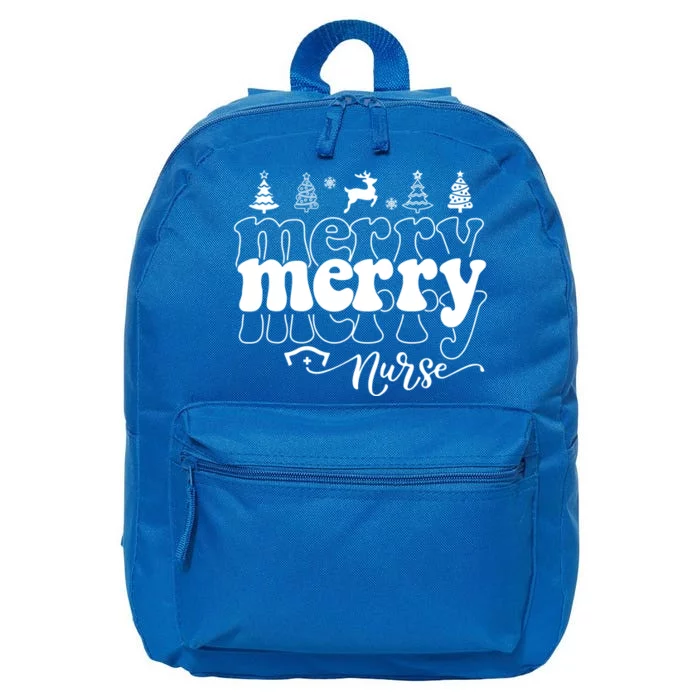 Merry Merry Nurse Christmas Funny Christmas Nursing Funny Gift 16 in Basic Backpack