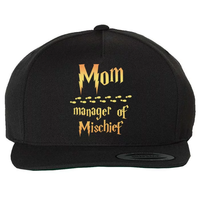 Mom Manager Of Mischief Gift Wool Snapback Cap