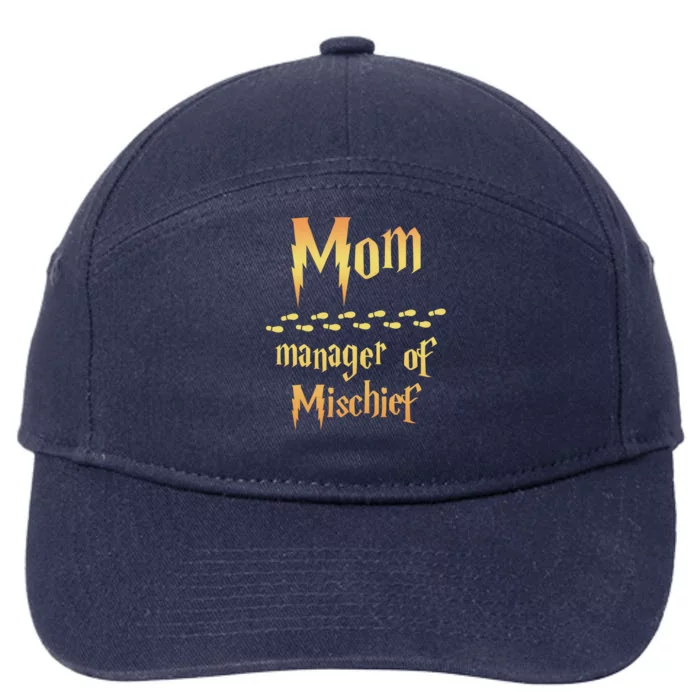 Mom Manager Of Mischief Gift 7-Panel Snapback Hat