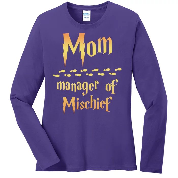 Mom Manager Of Mischief Gift Ladies Long Sleeve Shirt