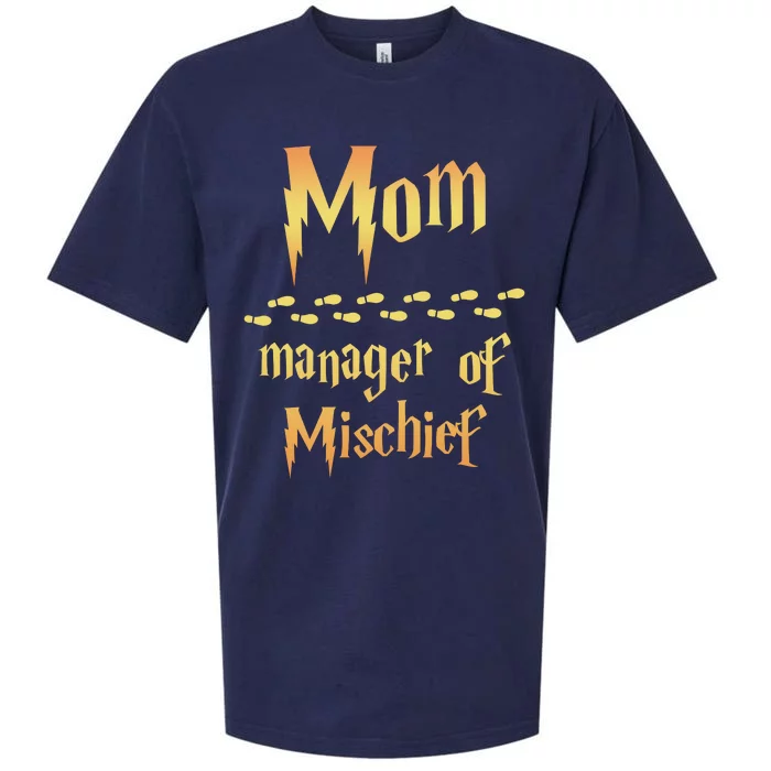 Mom Manager Of Mischief Gift Sueded Cloud Jersey T-Shirt