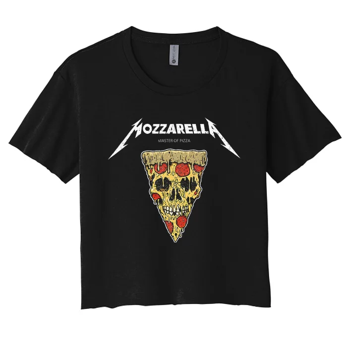 Mozzarella Masters Of Pizza Foodie Chef Baker Cook. Women's Crop Top Tee