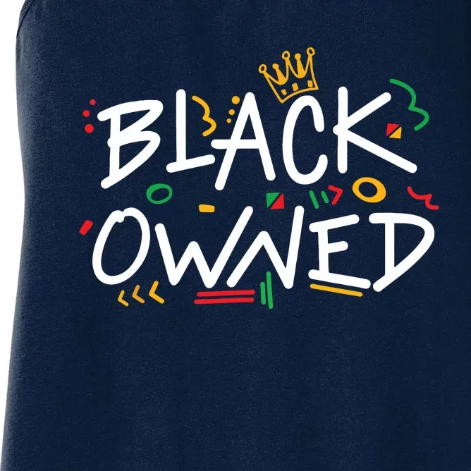 Minding My Owned Black Business Men Women Juneteenth Pride Women's Racerback Tank