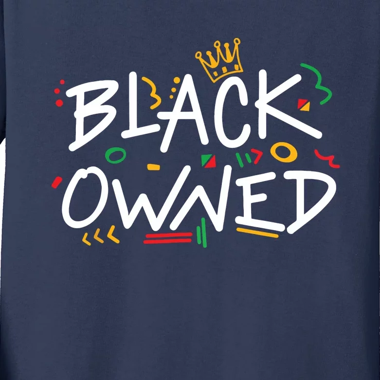 Minding My Owned Black Business Men Women Juneteenth Pride Kids Long Sleeve Shirt