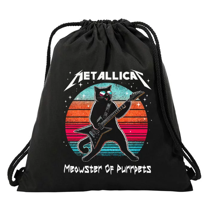 Metallicat Meowster Of Purrpets Funny Cat Drawstring Bag