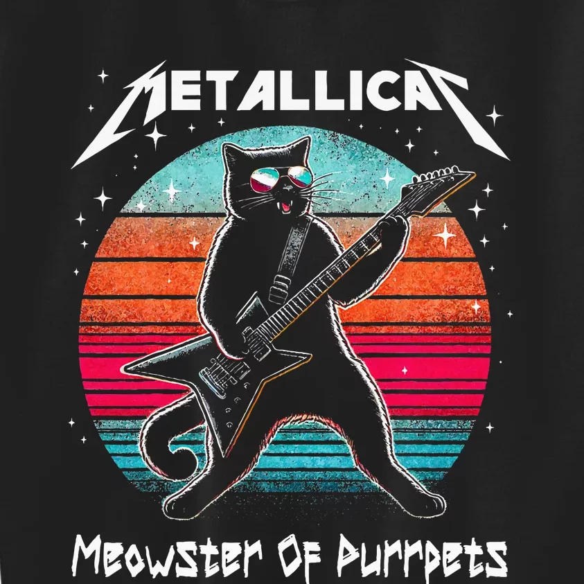 Metallicat Meowster Of Purrpets Funny Cat Kids Sweatshirt