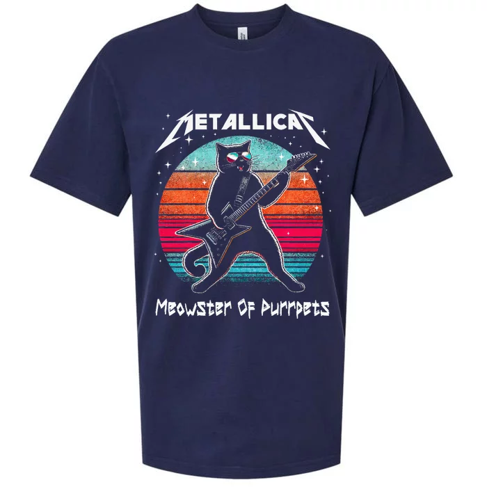 Metallicat Meowster Of Purrpets Funny Cat Sueded Cloud Jersey T-Shirt