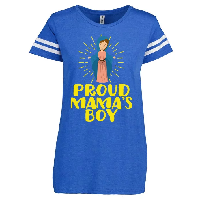 Mama's Mary Our Lady Mother Funny Catholic Humor Cute Enza Ladies Jersey Football T-Shirt