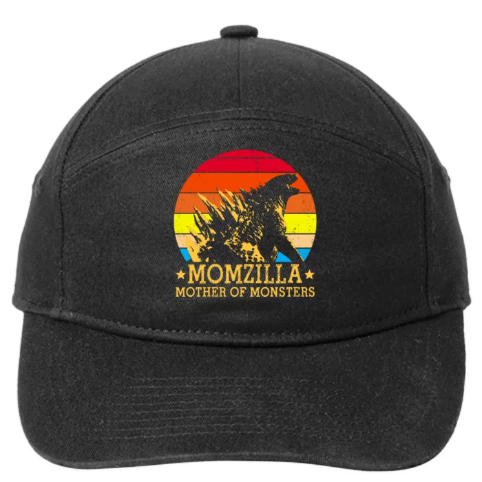 Momzilla Mother Of The Monsters Retro Vintage 7-Panel Snapback Hat