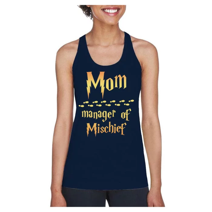 Mom Manager Of Mischief Mothers Day Gift Women's Racerback Tank