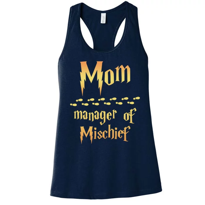 Mom Manager Of Mischief Mothers Day Gift Women's Racerback Tank