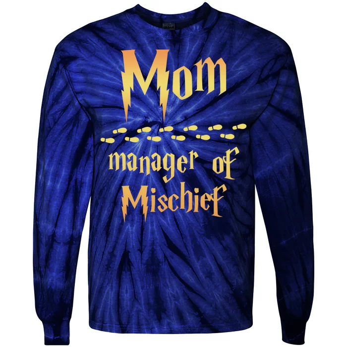 Mom Manager Of Mischief Mothers Day Gift Tie-Dye Long Sleeve Shirt