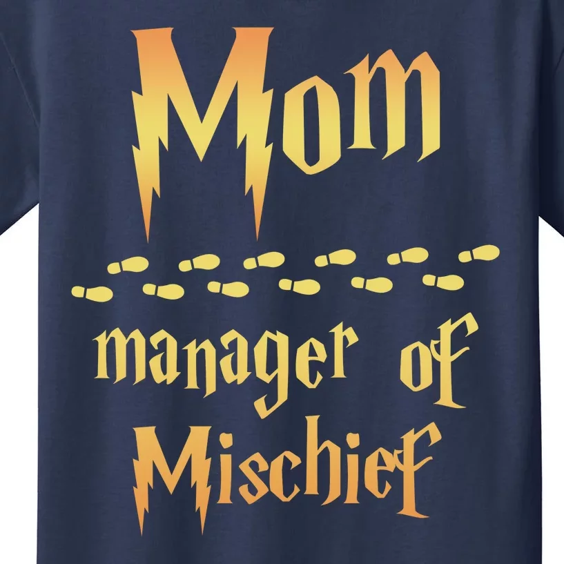 Mom Manager Of Mischief Mothers Day Gift Kids T-Shirt