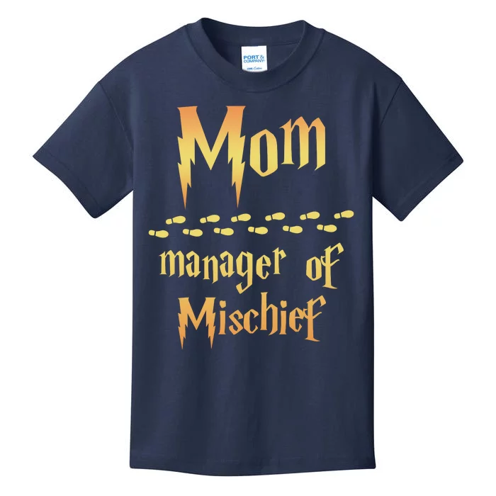 Mom Manager Of Mischief Mothers Day Gift Kids T-Shirt