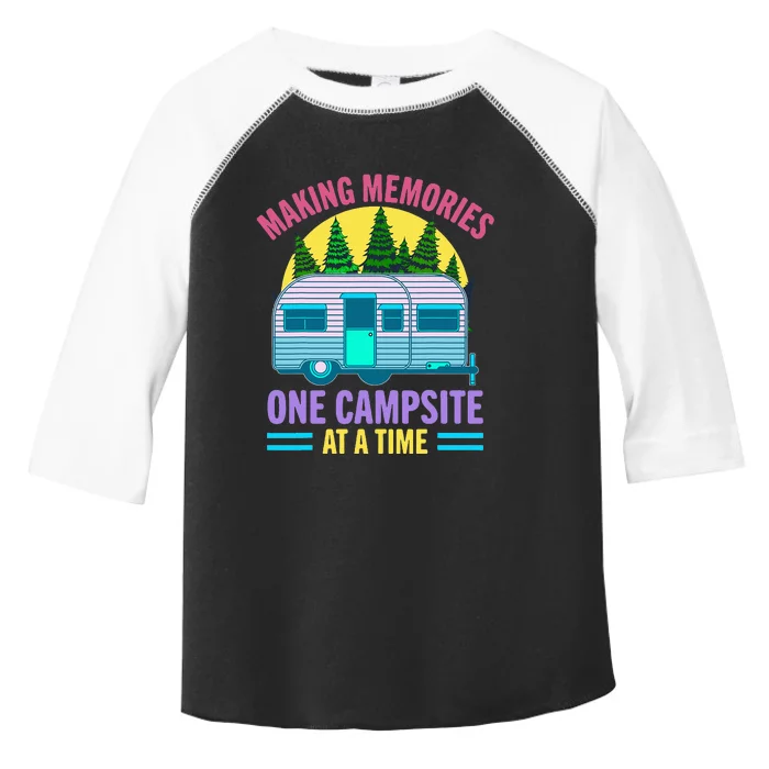 Making memories one campsite at a time Campers RV Camping Toddler Fine Jersey T-Shirt