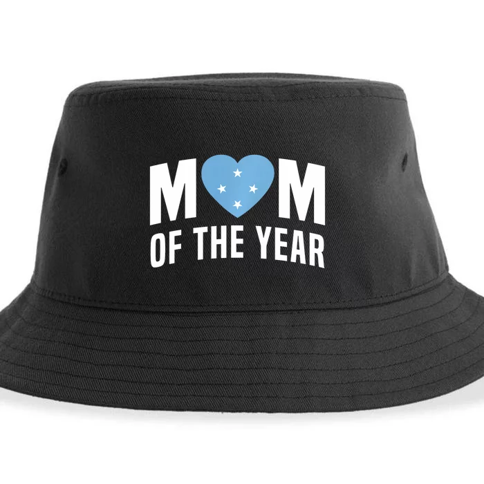 Micronesian Mom Of The Year Cute Micronesia Flag Heart Sustainable Bucket Hat