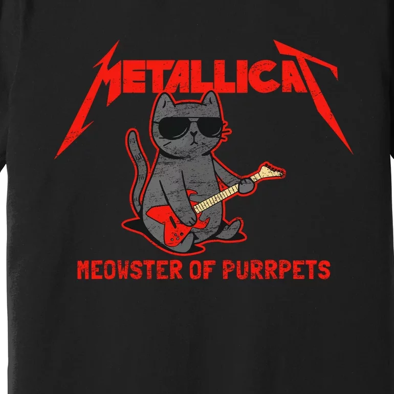 Metallicat Meowster Of Purrpets Funny Cat Premium T-Shirt