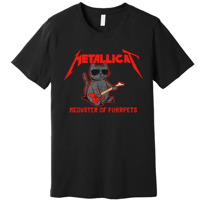 Metallicat Meowster Of Purrpets Funny Cat Premium T-Shirt