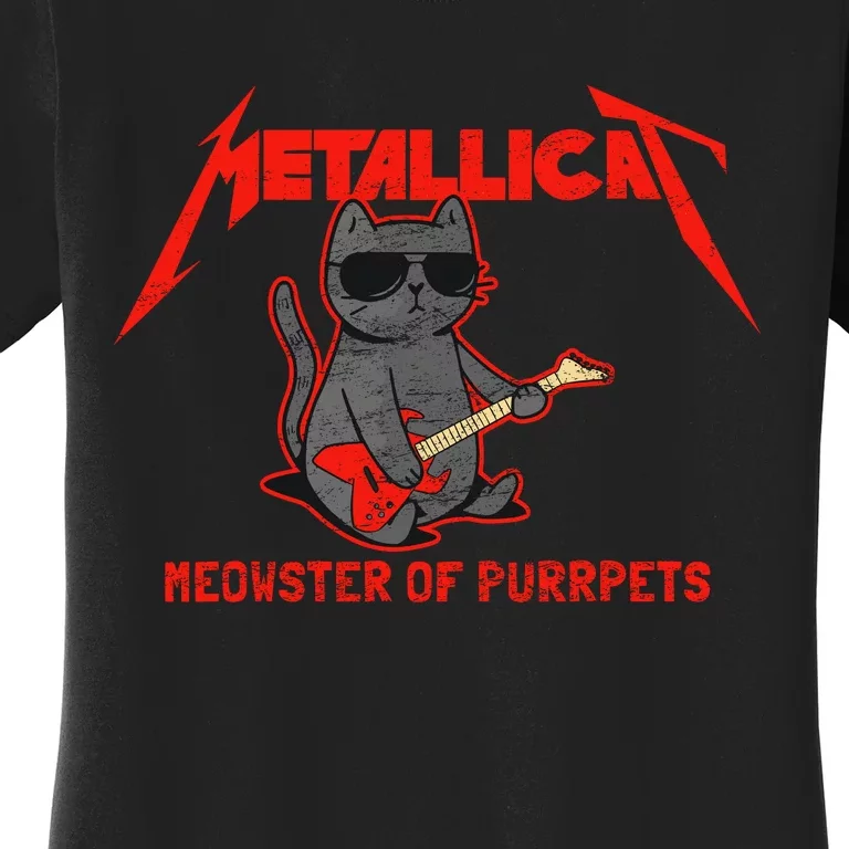 Metallicat Meowster Of Purrpets Funny Cat Women's T-Shirt