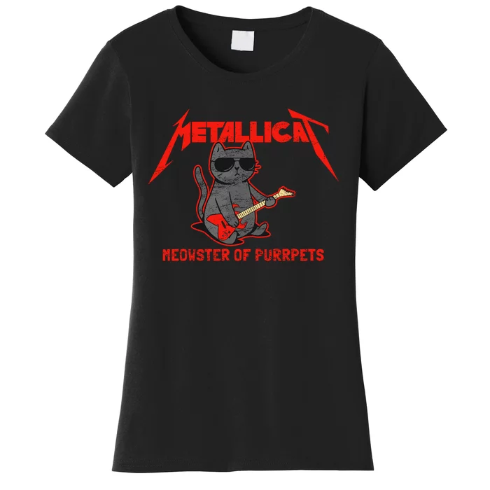 Metallicat Meowster Of Purrpets Funny Cat Women's T-Shirt