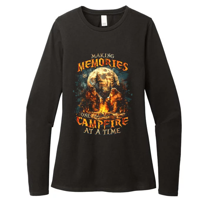 Making Memories One Campfire At A Time Bigfoot Camping Womens CVC Long Sleeve Shirt